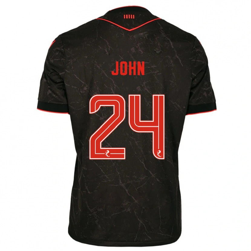 Danxen Enfant Maillot Declan John #24 Noir Rouge Tenues Extérieur 2025/26 T-Shirt