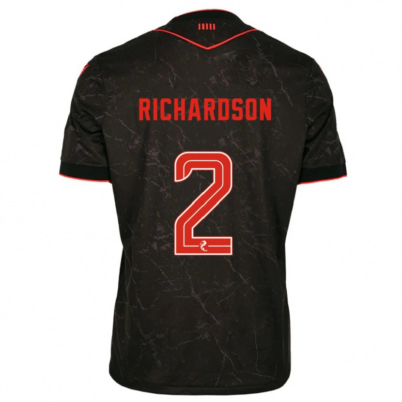 Danxen Enfant Maillot Jayden Richardson #2 Noir Rouge Tenues Extérieur 2025/26 T-Shirt