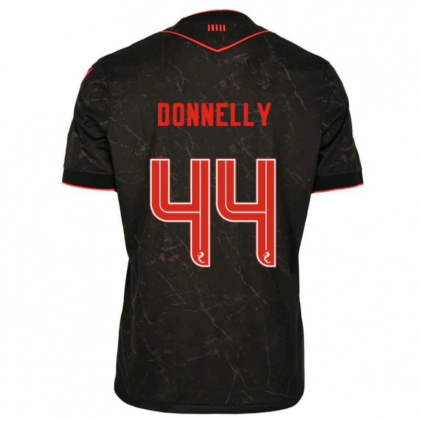 Danxen Enfant Maillot Liam Donnelly #44 Noir Rouge Tenues Extérieur 2025/26 T-Shirt