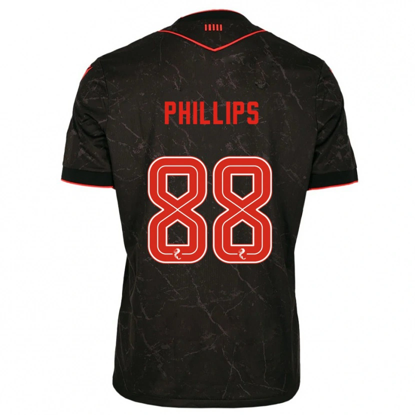 Danxen Enfant Maillot Killian Phillips #88 Noir Rouge Tenues Extérieur 2025/26 T-Shirt
