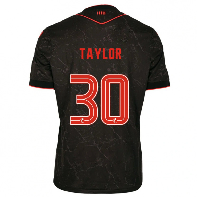 Danxen Enfant Maillot Fraser Taylor #30 Noir Rouge Tenues Extérieur 2025/26 T-Shirt