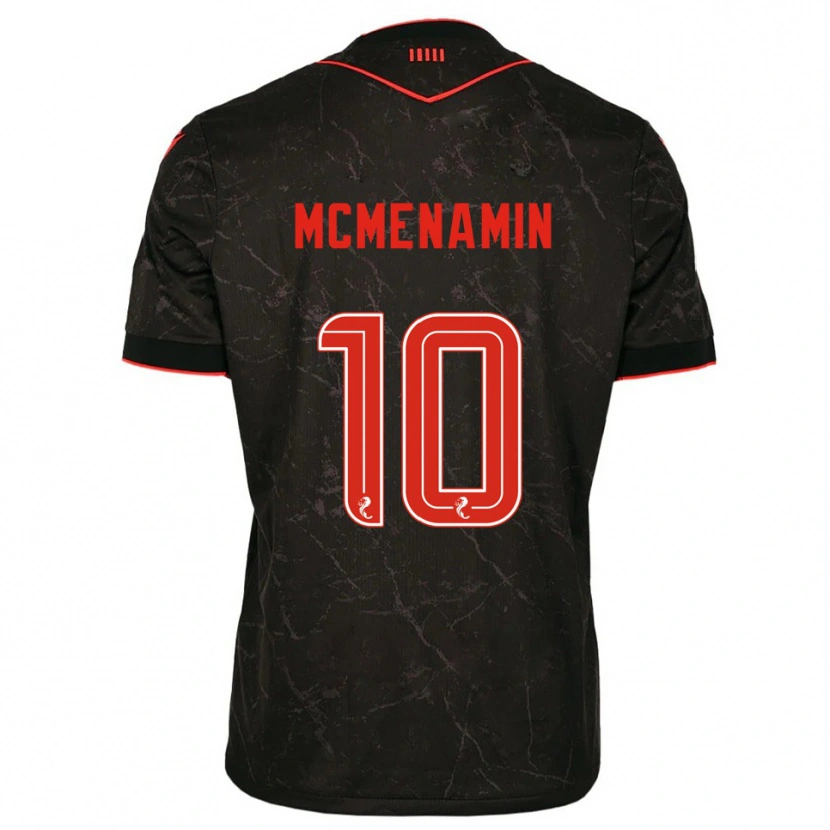Danxen Enfant Maillot Conor Mcmenamin #10 Noir Rouge Tenues Extérieur 2025/26 T-Shirt