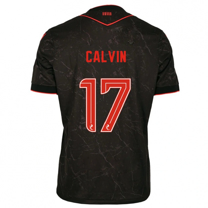 Danxen Enfant Maillot Jalmaro Calvin #17 Noir Rouge Tenues Extérieur 2025/26 T-Shirt