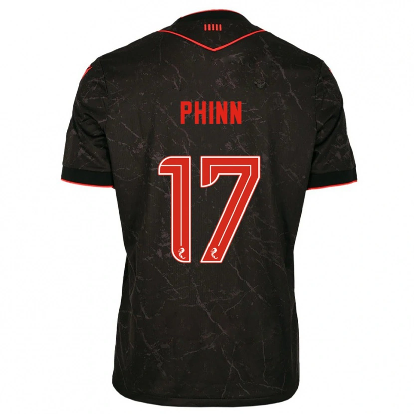 Danxen Enfant Maillot Shaun Phinn #17 Noir Rouge Tenues Extérieur 2025/26 T-Shirt