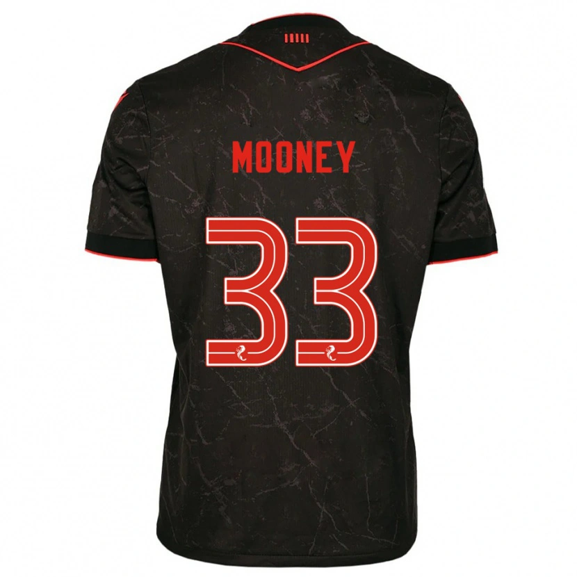 Danxen Enfant Maillot Evan Mooney #33 Noir Rouge Tenues Extérieur 2025/26 T-Shirt