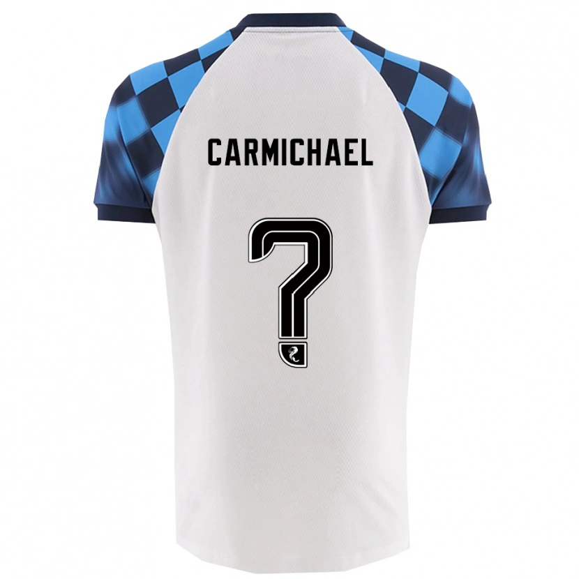 Danxen Enfant Maillot Liam Carmichael #0 Blanc Bleu Ciel Tenues Extérieur 2025/26 T-Shirt