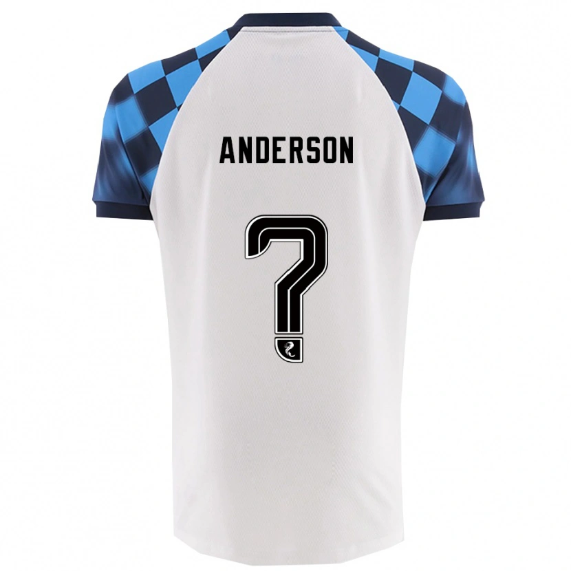 Danxen Enfant Maillot Brogan Anderson #0 Blanc Bleu Ciel Tenues Extérieur 2025/26 T-Shirt
