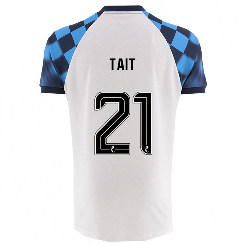 Danxen Enfant Maillot Dylan Tait #21 Blanc Bleu Ciel Tenues Extérieur 2025/26 T-Shirt