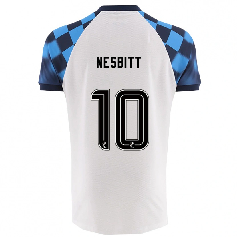 Danxen Enfant Maillot Aidan Nesbitt #10 Blanc Bleu Ciel Tenues Extérieur 2025/26 T-Shirt