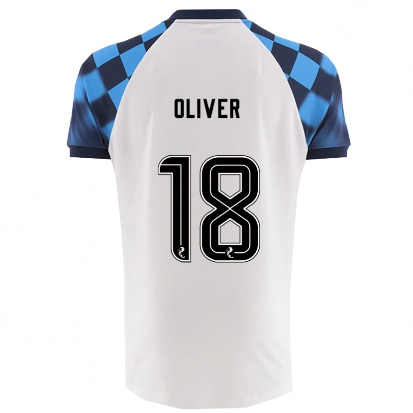 Danxen Enfant Maillot Gary Oliver #18 Blanc Bleu Ciel Tenues Extérieur 2025/26 T-Shirt