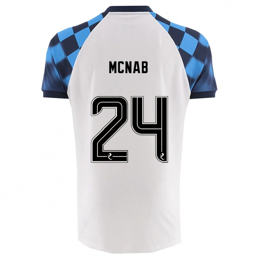 Danxen Enfant Maillot Cameron Mcnab #24 Blanc Bleu Ciel Tenues Extérieur 2025/26 T-Shirt