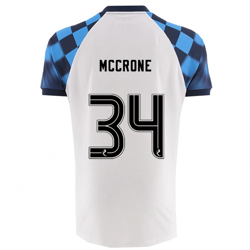 Danxen Enfant Maillot Caelan Mccrone #34 Blanc Bleu Ciel Tenues Extérieur 2025/26 T-Shirt