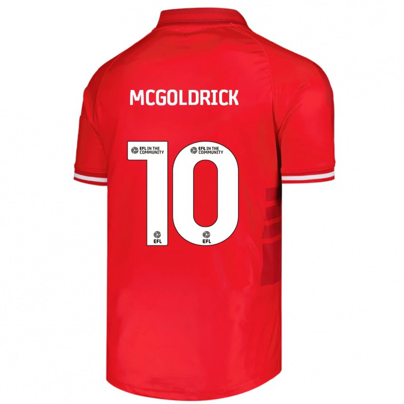Danxen Homme Maillot David Mcgoldrick #10 Rouge Blanc Tenues Domicile 2025/26 T-Shirt