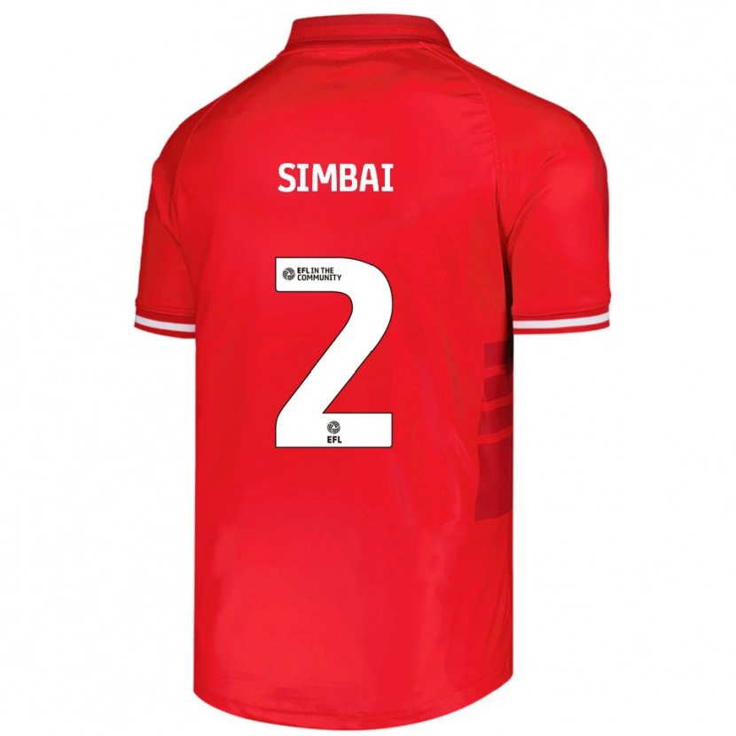 Danxen Homme Maillot Kingston Simbai #2 Rouge Blanc Tenues Domicile 2025/26 T-Shirt