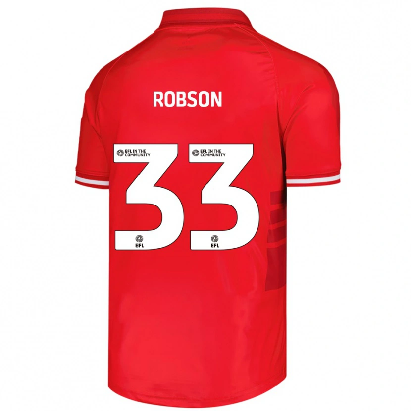 Danxen Homme Maillot Robson Woodcock #33 Rouge Blanc Tenues Domicile 2025/26 T-Shirt