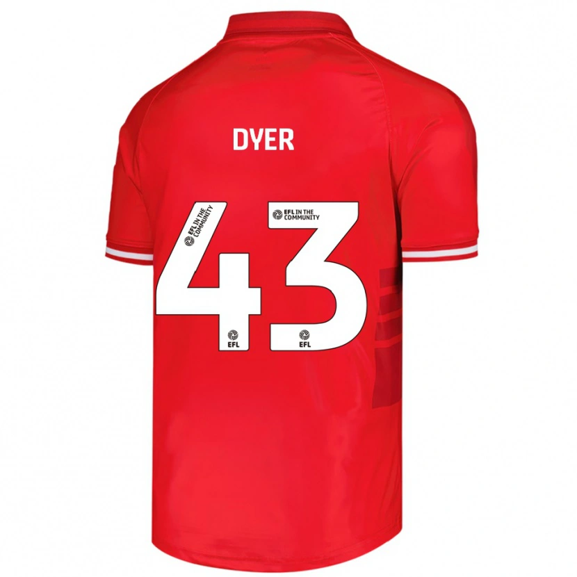 Danxen Homme Maillot Josiah Dyer #43 Rouge Blanc Tenues Domicile 2025/26 T-Shirt