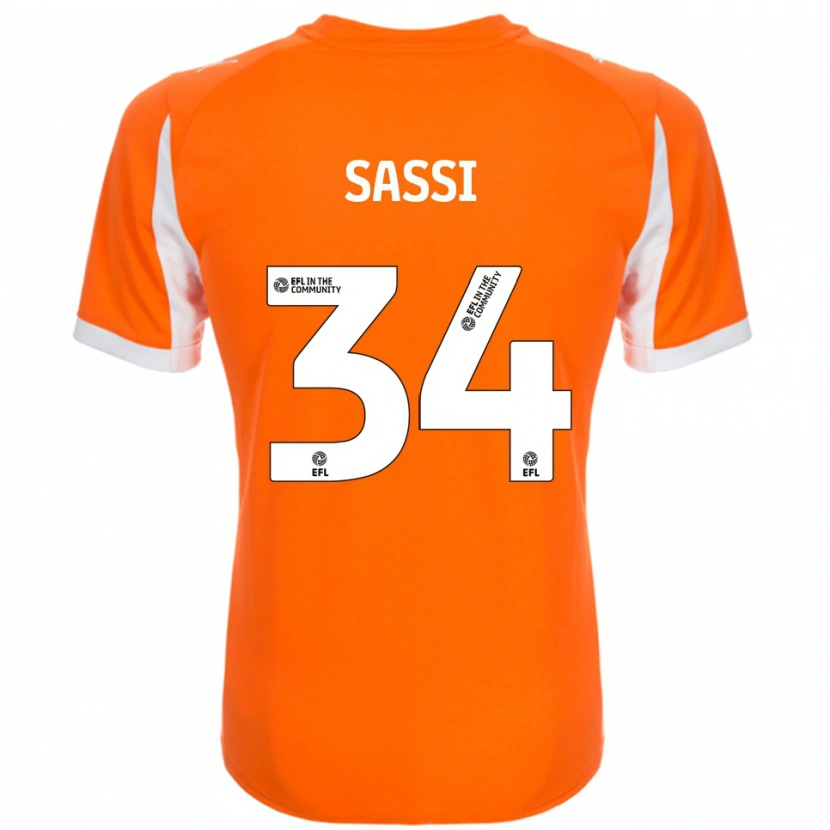 Danxen Homme Maillot Dan Sassi #34 Orange Blanc Tenues Domicile 2025/26 T-Shirt