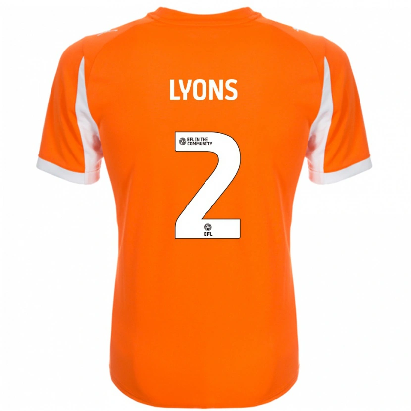 Danxen Homme Maillot Andy Lyons #2 Orange Blanc Tenues Domicile 2025/26 T-Shirt