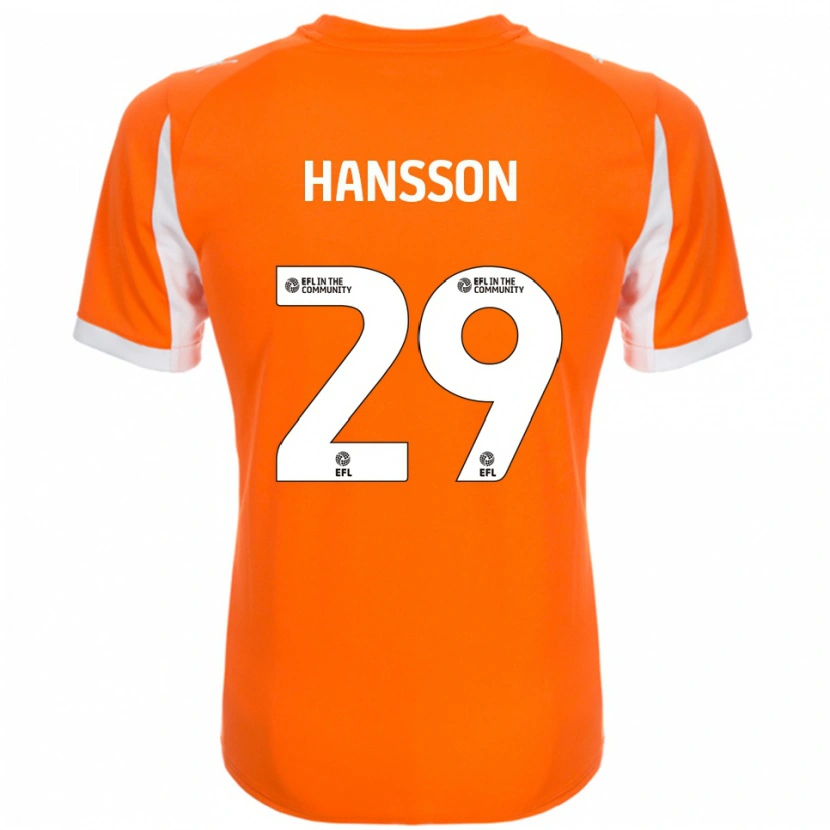Danxen Homme Maillot Emil Hansson #29 Orange Blanc Tenues Domicile 2025/26 T-Shirt
