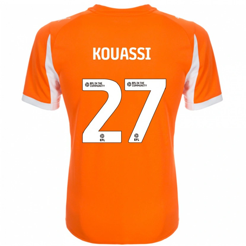 Danxen Homme Maillot Kylian Kouassi #27 Orange Blanc Tenues Domicile 2025/26 T-Shirt
