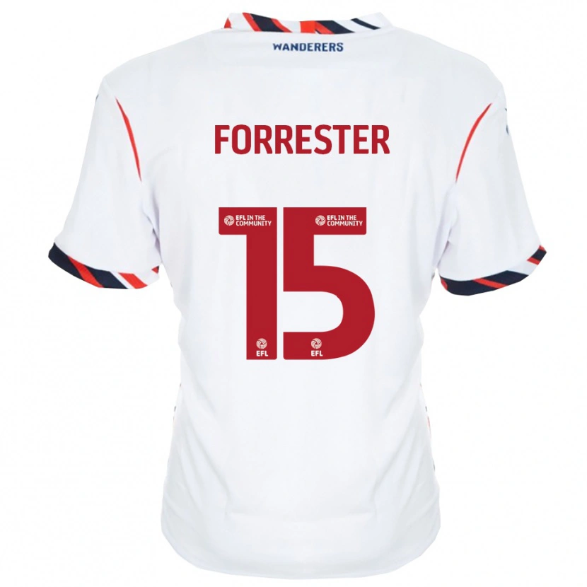 Danxen Homme Maillot Will Forrester #15 Blanc Rouge Tenues Domicile 2025/26 T-Shirt