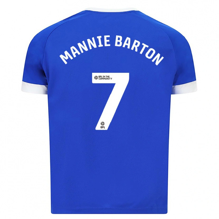 Danxen Homme Maillot Mannie Barton #7 Bleu Blanc Tenues Domicile 2025/26 T-Shirt
