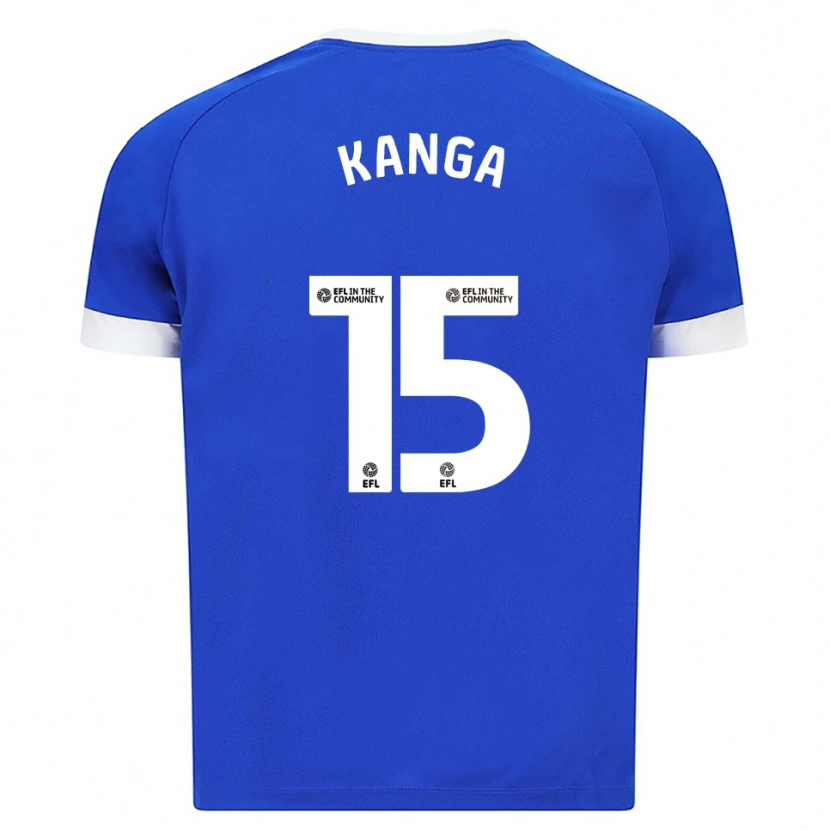 Danxen Homme Maillot Wilfried Kanga #15 Bleu Blanc Tenues Domicile 2025/26 T-Shirt