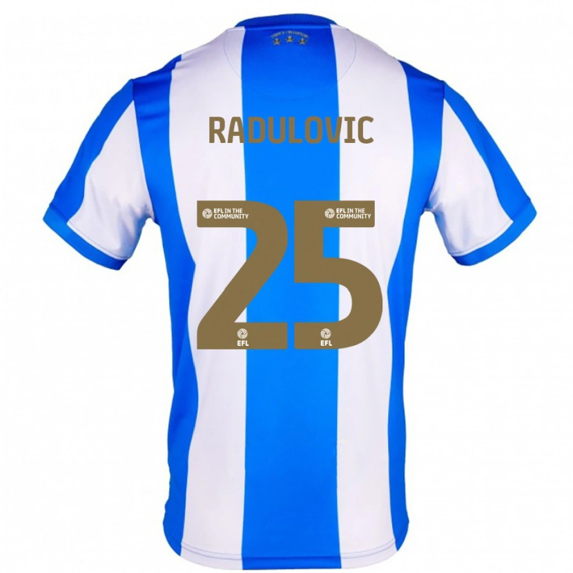 Danxen Homme Maillot Bojan Radulović #25 Bleu Blanc Tenues Domicile 2025/26 T-Shirt