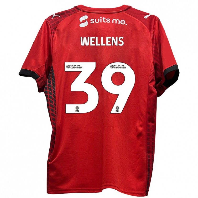Danxen Homme Maillot Alfie Wellens #39 Rouge Noir Tenues Domicile 2025/26 T-Shirt