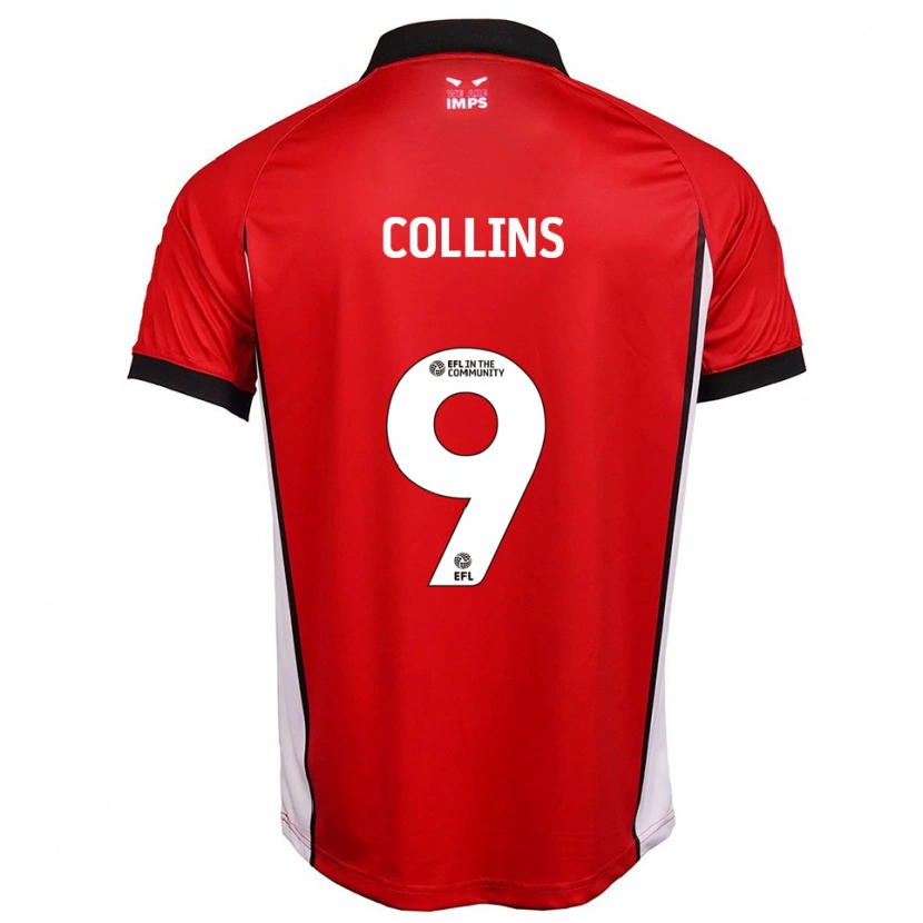 Danxen Homme Maillot James Collins #9 Rouge Blanc Tenues Domicile 2025/26 T-Shirt