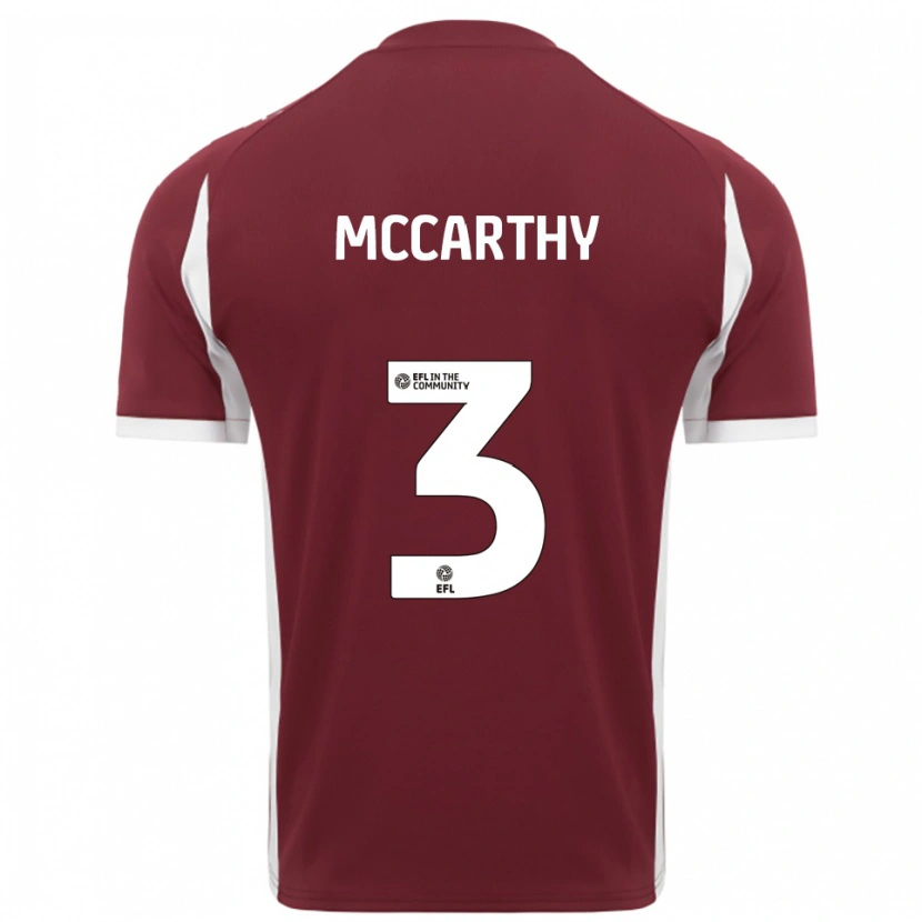 Danxen Homme Maillot Conor Mccarthy #3 Bordeaux Blanc Tenues Domicile 2025/26 T-Shirt