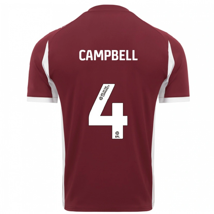 Danxen Homme Maillot Dean Campbell #4 Bordeaux Blanc Tenues Domicile 2025/26 T-Shirt