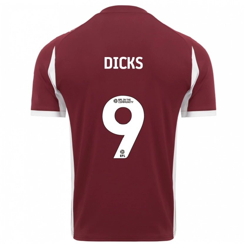 Danxen Homme Maillot Alexandra Dicks #9 Bordeaux Blanc Tenues Domicile 2025/26 T-Shirt