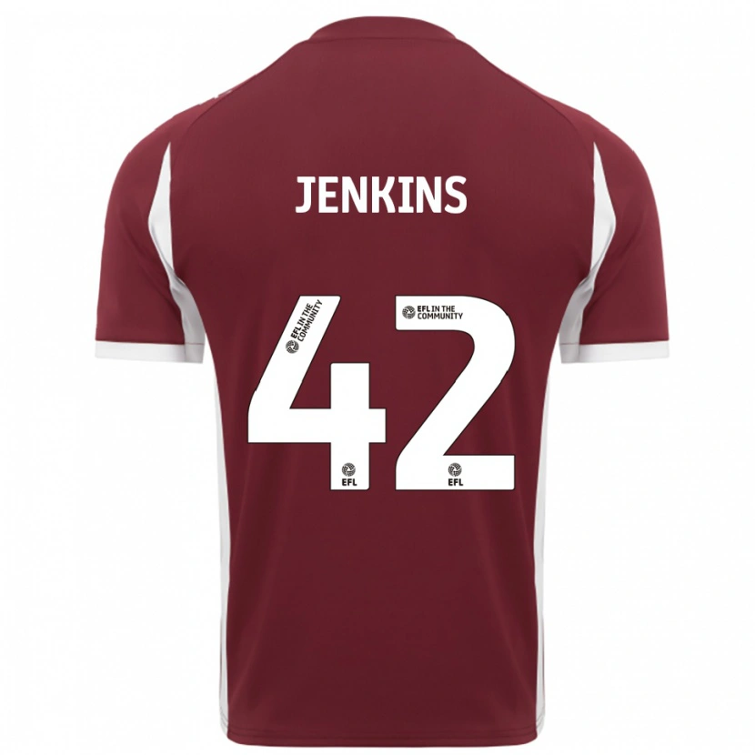 Danxen Homme Maillot Leo Jenkins #42 Bordeaux Blanc Tenues Domicile 2025/26 T-Shirt