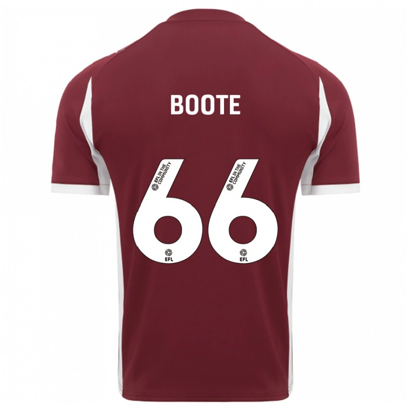 Danxen Homme Maillot Zoe Boote #66 Bordeaux Blanc Tenues Domicile 2025/26 T-Shirt