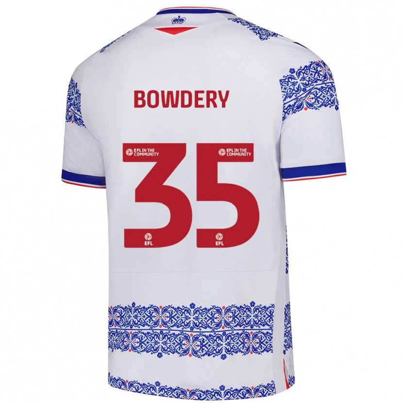 Danxen Homme Maillot Carter Bowdery #35 Blanc Bleu Tenues Domicile 2025/26 T-Shirt