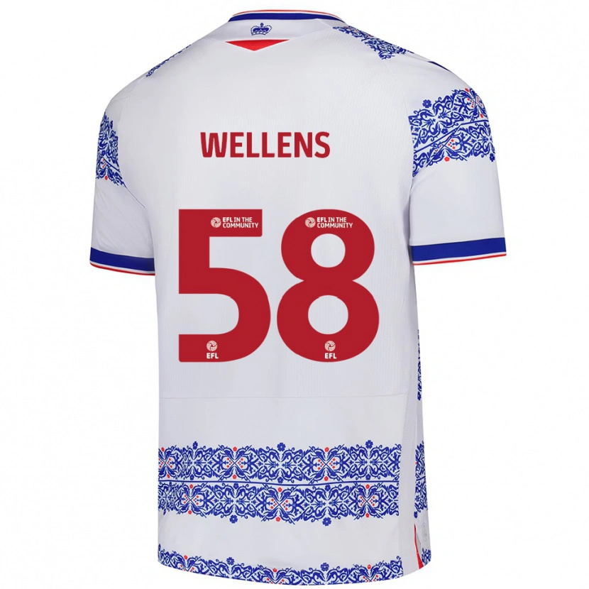 Danxen Homme Maillot Charlie Wellens #58 Blanc Bleu Tenues Domicile 2025/26 T-Shirt