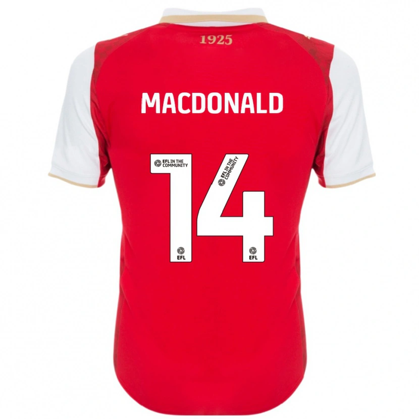 Danxen Homme Maillot Alex Macdonald #14 Rouge Blanc Tenues Domicile 2025/26 T-Shirt