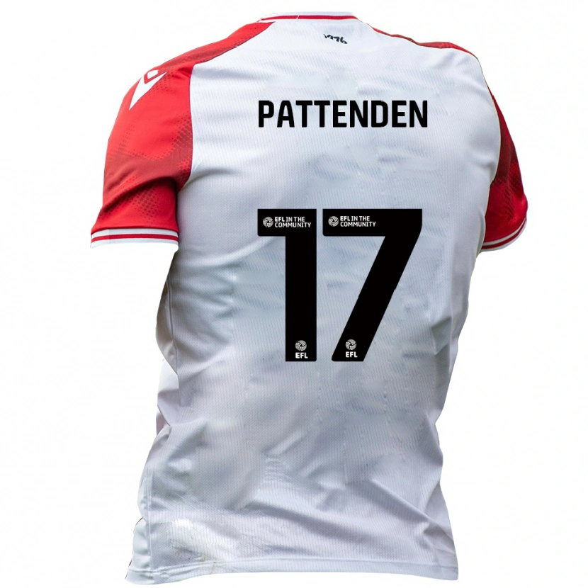 Danxen Homme Maillot Jasper Pattenden #17 Blanc Rouge Tenues Domicile 2025/26 T-Shirt