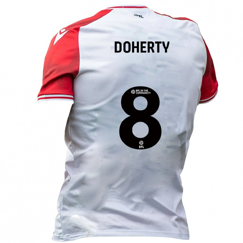 Danxen Homme Maillot Ryan Doherty #8 Blanc Rouge Tenues Domicile 2025/26 T-Shirt