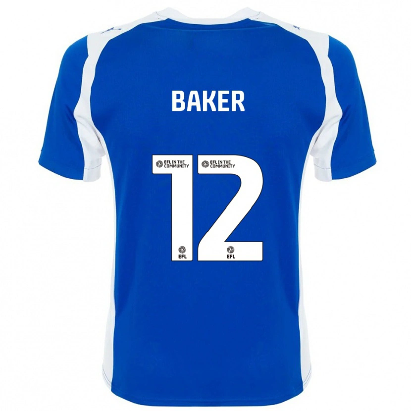 Danxen Homme Maillot Tegen Baker #12 Bleu Blanc Tenues Domicile 2025/26 T-Shirt
