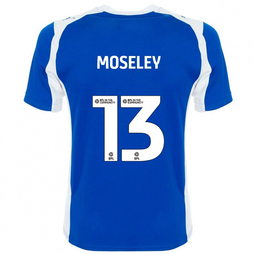 Danxen Homme Maillot Faye Moseley #13 Bleu Blanc Tenues Domicile 2025/26 T-Shirt