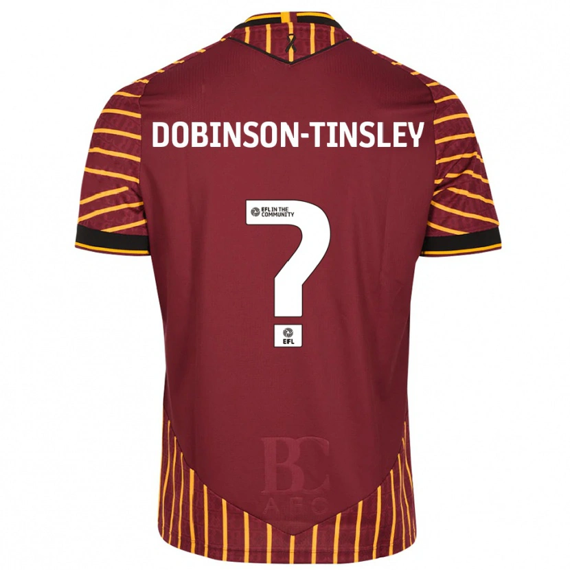 Danxen Homme Maillot Kadie Dobinson-Tinsley #0 Orange Bordeaux Tenues Domicile 2025/26 T-Shirt