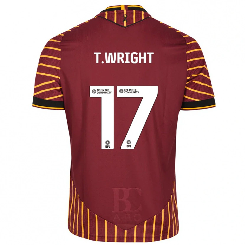 Danxen Homme Maillot Tyreik Wright #17 Orange Bordeaux Tenues Domicile 2025/26 T-Shirt