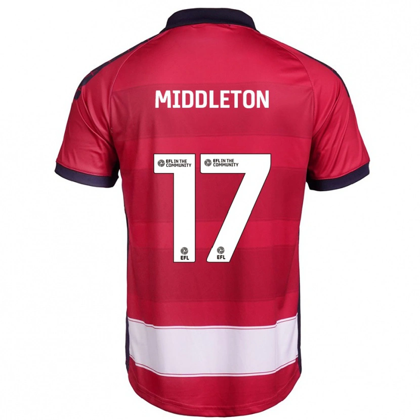 Danxen Homme Maillot Glenn Middleton #17 Rouge Blanc Tenues Domicile 2025/26 T-Shirt