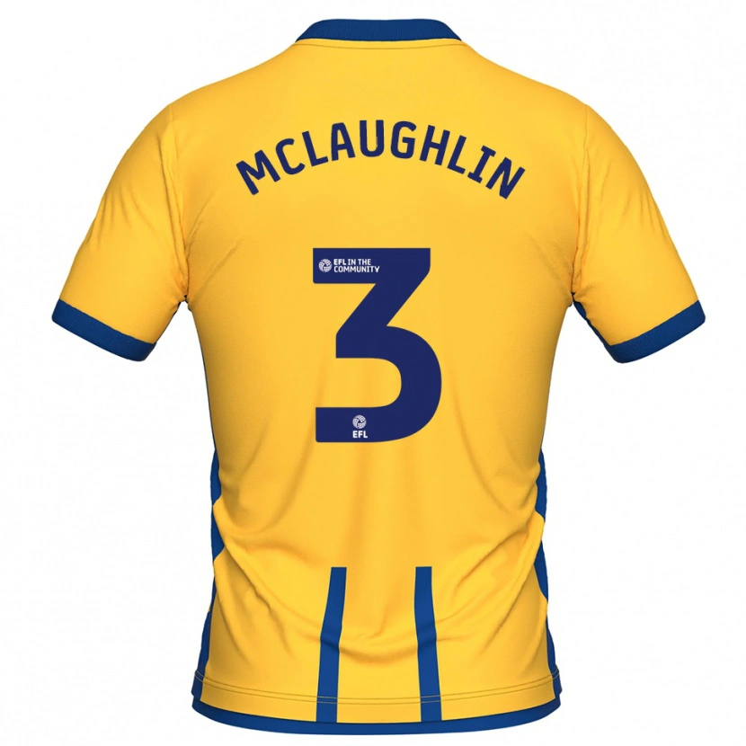 Danxen Homme Maillot Stephen Mclaughlin #3 Jaune Bleu Tenues Domicile 2025/26 T-Shirt