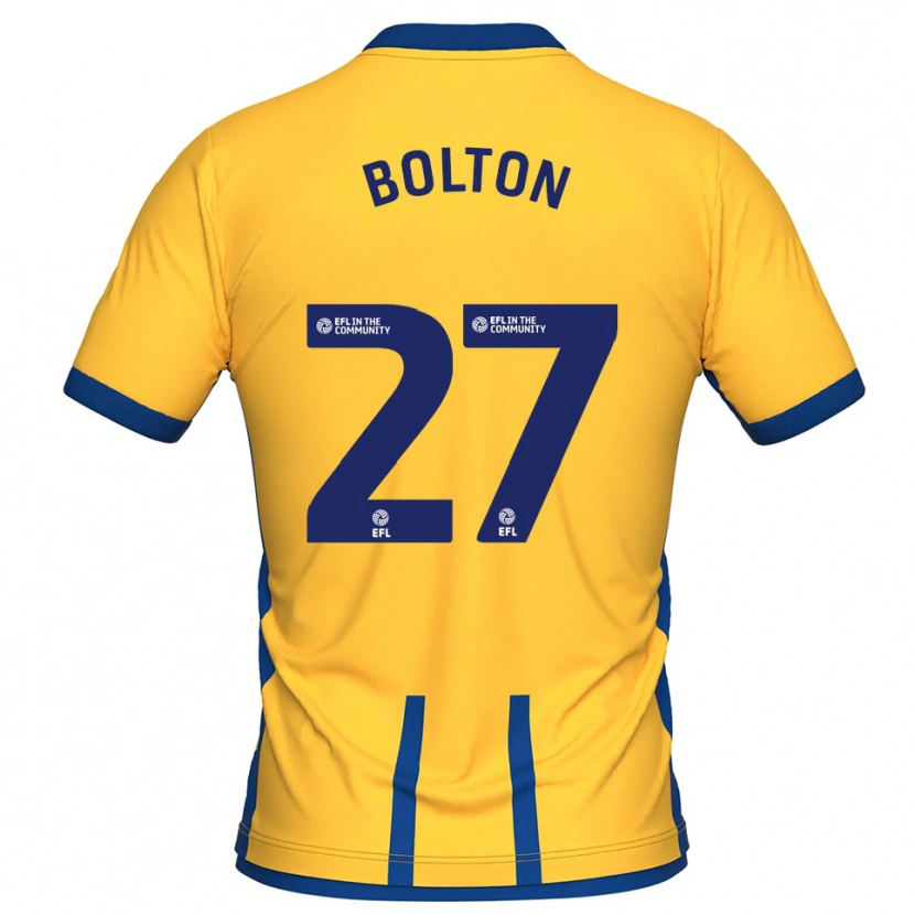 Danxen Homme Maillot Luke Bolton #27 Jaune Bleu Tenues Domicile 2025/26 T-Shirt
