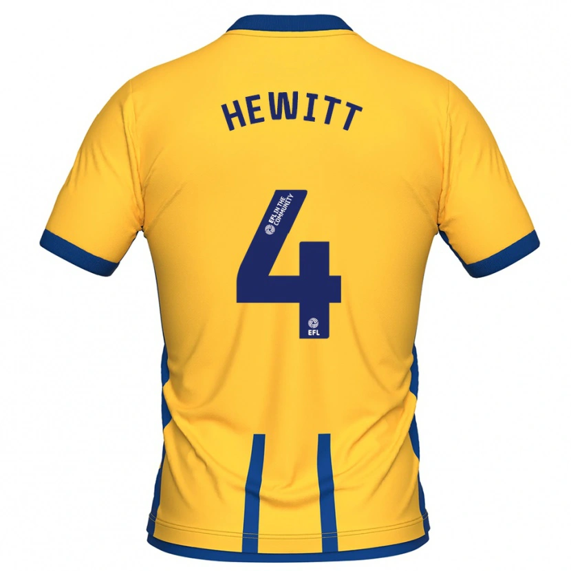 Danxen Homme Maillot Elliott Hewitt #4 Jaune Bleu Tenues Domicile 2025/26 T-Shirt