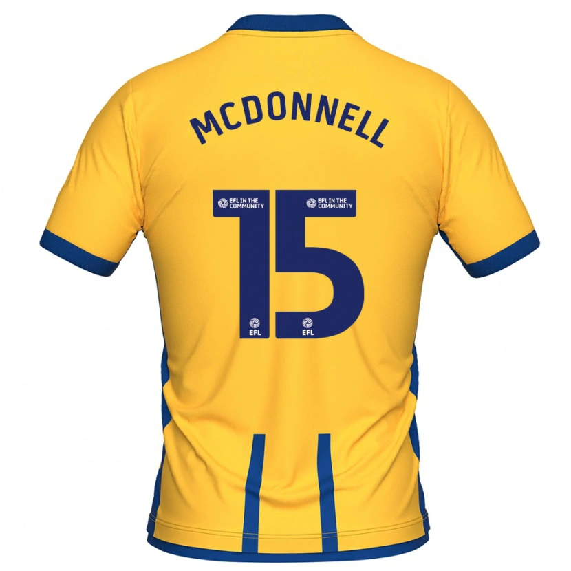 Danxen Homme Maillot Jamie Mcdonnell #15 Jaune Bleu Tenues Domicile 2025/26 T-Shirt