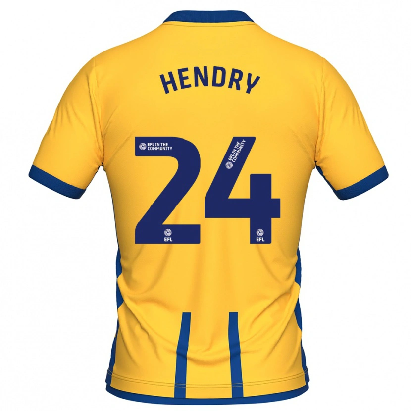 Danxen Homme Maillot Regan Hendry #24 Jaune Bleu Tenues Domicile 2025/26 T-Shirt